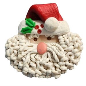 Festive Clay Santa Claus Brooch